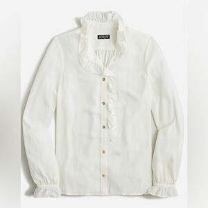 NWT J.Crew Drapey Cottage Top White Cream Blouse